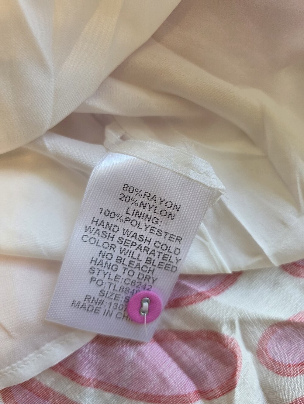 Gorgeous Pink & White Midi Dress with Bold Floral Print-NWT - Picture 10 of 16